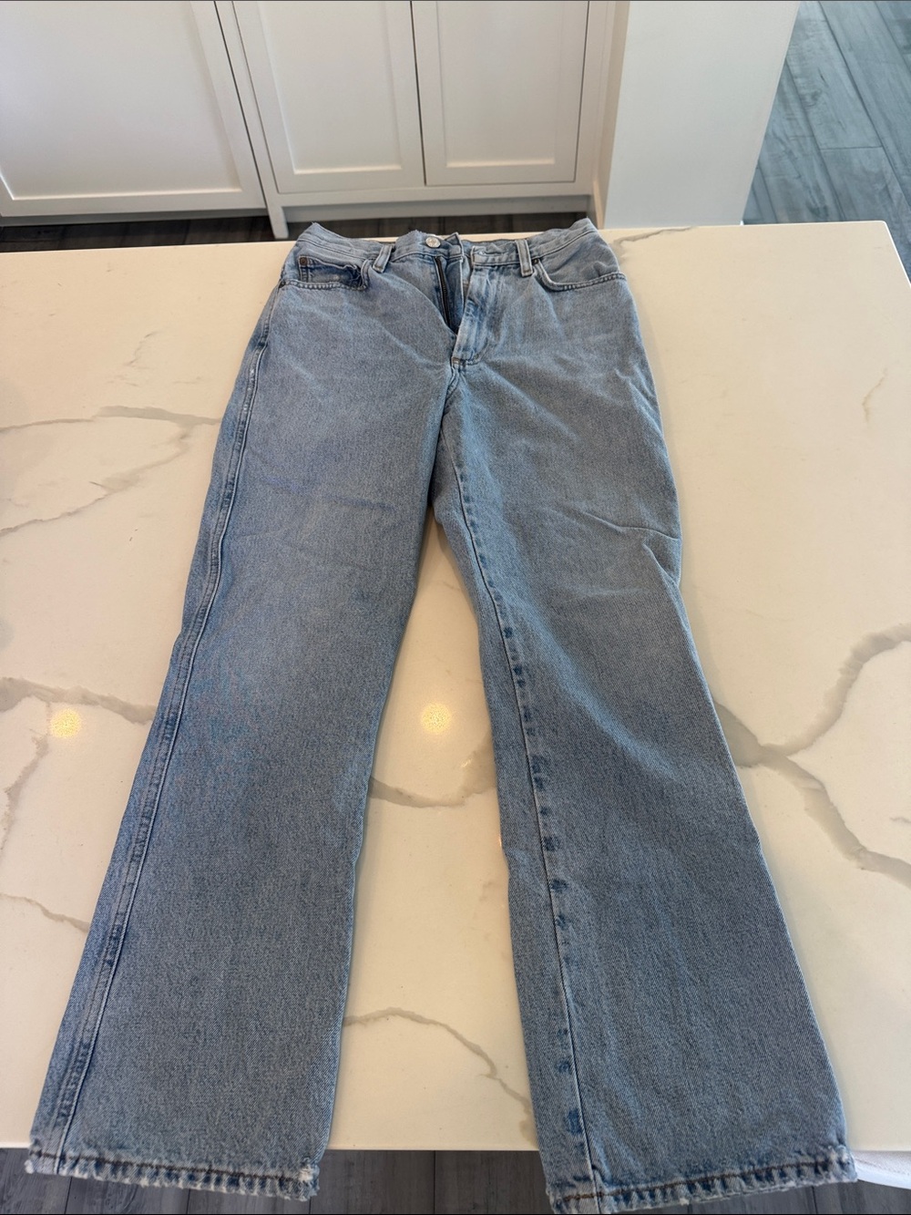 Agolde Light Wash Straight Leg Jeans